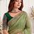 olive floral embroidered poly georgette heavy work saree