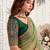 olive floral embroidered poly georgette heavy work saree