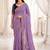 lavender floral embroidered poly georgette heavy work saree