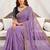 lavender floral embroidered poly georgette heavy work saree
