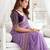 lavender floral embroidered poly georgette heavy work saree