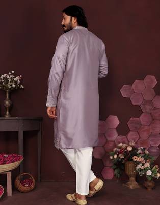 Light blue premium smart silk embroidery sequence work premium designer only kurta 4