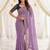 lavender floral embroidered poly georgette heavy work saree