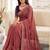 rose floral embroidered poly georgette heavy work saree