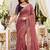 rose floral embroidered poly georgette heavy work saree
