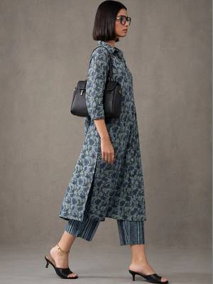 tailored printed a-line kurta sets 2