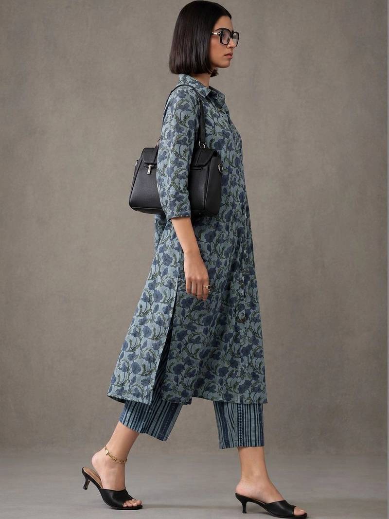 tailored printed a-line kurta sets