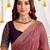 rose floral embroidered poly georgette heavy work saree
