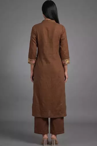 tailored women embroidered kurta with palazzos