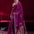 purple ethnic motifs woven design zari pure linen banarasi saree with blouse piece