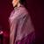 purple ethnic motifs woven design zari pure linen banarasi saree with blouse piece