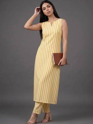 workwear women striped kurta with trousers 1