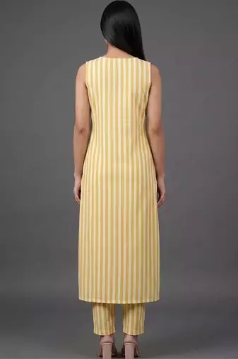 workwear women striped kurta with trousers