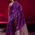 purple ethnic motifs woven design zari pure linen banarasi saree with blouse piece