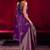 purple ethnic motifs woven design zari pure linen banarasi saree with blouse piece