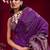 purple ethnic motifs woven design zari pure linen banarasi saree with blouse piece