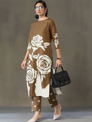 everyday workwear women printed kurta with trousers 3
