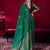 green woven design zari pure linen banarasi saree with blouse piece
