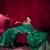green woven design zari pure linen banarasi saree with blouse piece
