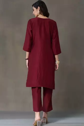 tailored women embroidered kurta with trousers