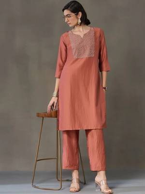 tailored women embroidered kurta with trousers 1