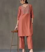 tailored women embroidered kurta with trousers