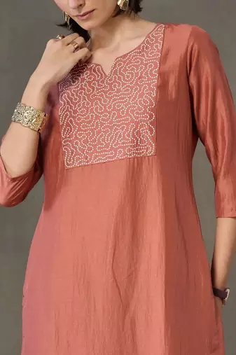 tailored women embroidered kurta with trousers