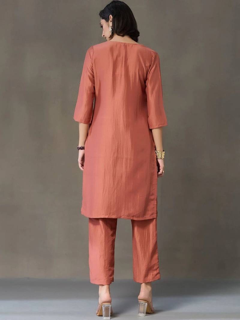 tailored women embroidered kurta with trousers