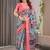 pink ethnic motifs printed pure cotton saree with blouse piece