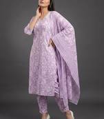 workwear women printed kurta with trousers with dupatta