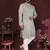 Light sky blue premium smart silk embroidery sequence work premium designer kurta pajama