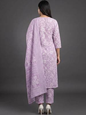 workwear women printed kurta with trousers with dupatta 2