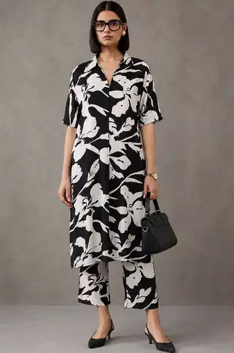 tailored printed a-line kurta sets