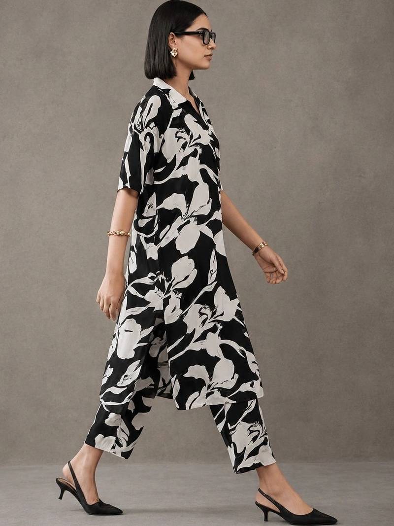 tailored printed a-line kurta sets