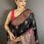 black black pashmina silk zari weaving saree matching blouse piece