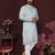 Teal premium smart silk embroidery sequence work premium designer only kurta
