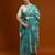 blue floral woven design zari banarasi saree
