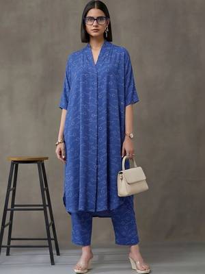 workwear printed a-line kurta sets 1
