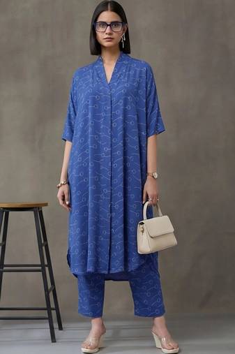 workwear printed a-line kurta sets