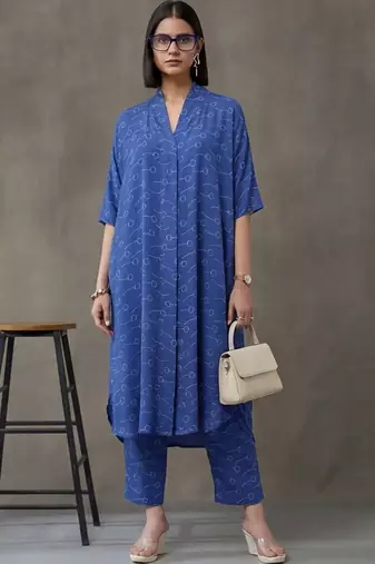 workwear printed a-line kurta sets