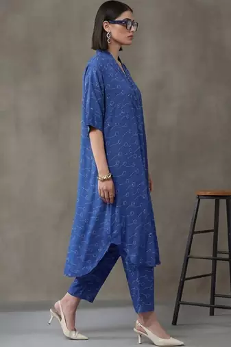 workwear printed a-line kurta sets