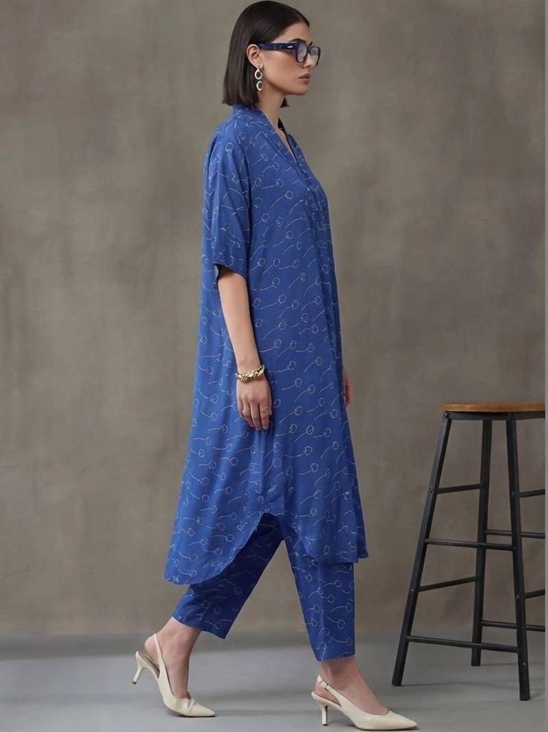 workwear printed a-line kurta sets