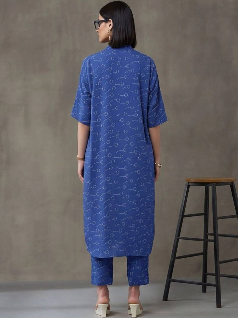 workwear printed a-line kurta sets
