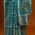 blue floral woven design zari banarasi saree