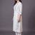 women floral embroidered regular thread work kurta with trousers