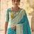 blue woven design zari silk blend banarasi saree