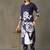 smart women printed kurta with trousers