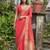red ethnic motifs zari silk blend designer saree