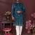 Blue heavy khadi cotton embroidery sequence work and print work premium designer kurta pajama