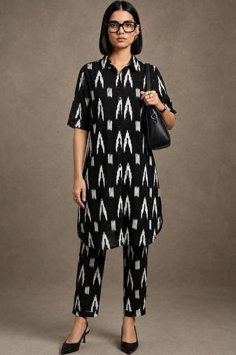 structured printed cotton kurta sets